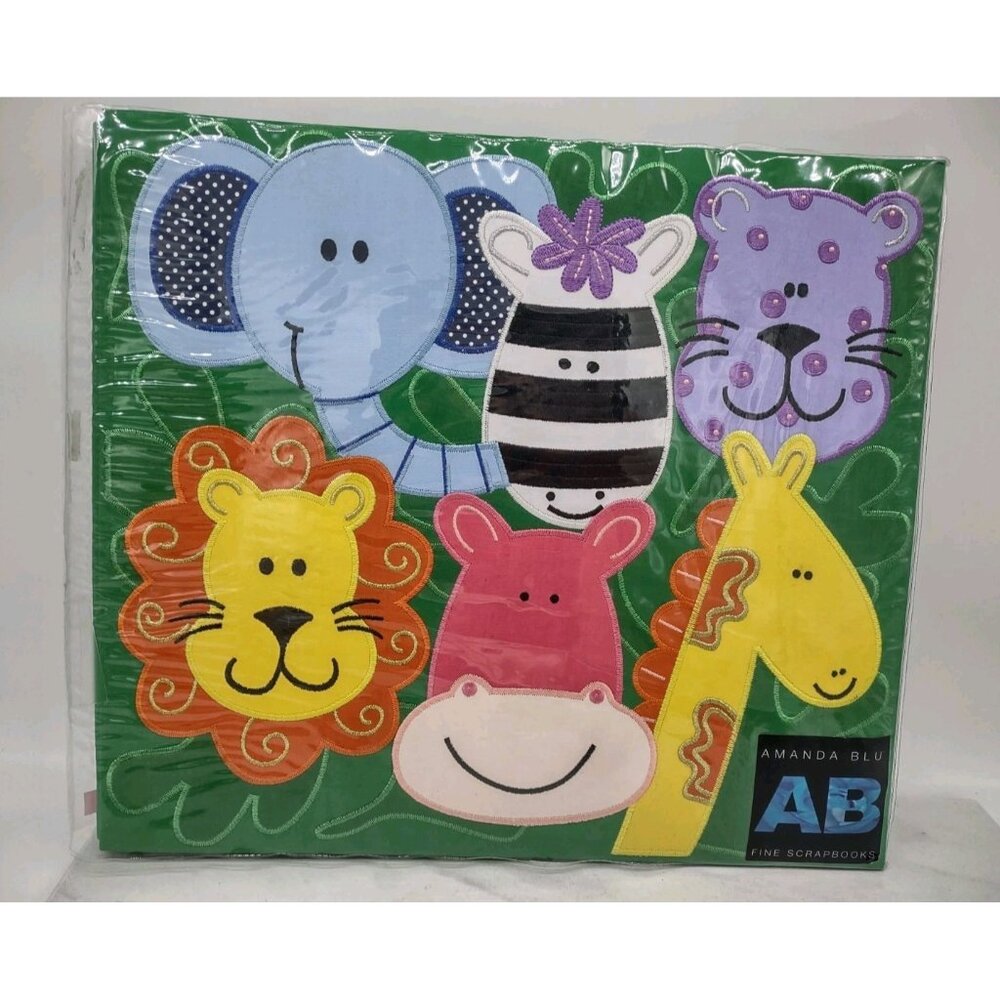 NEW Amanda Blu AB Fine Scrapbook 12x12 in Circus Zoo Animals Faces Album